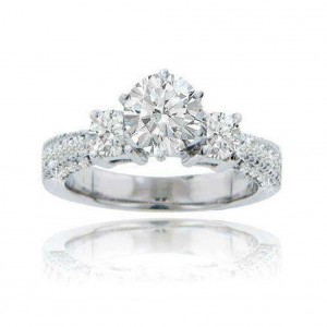 1.65 CT Women's Round Cut Diamond Engagement Ring 14k